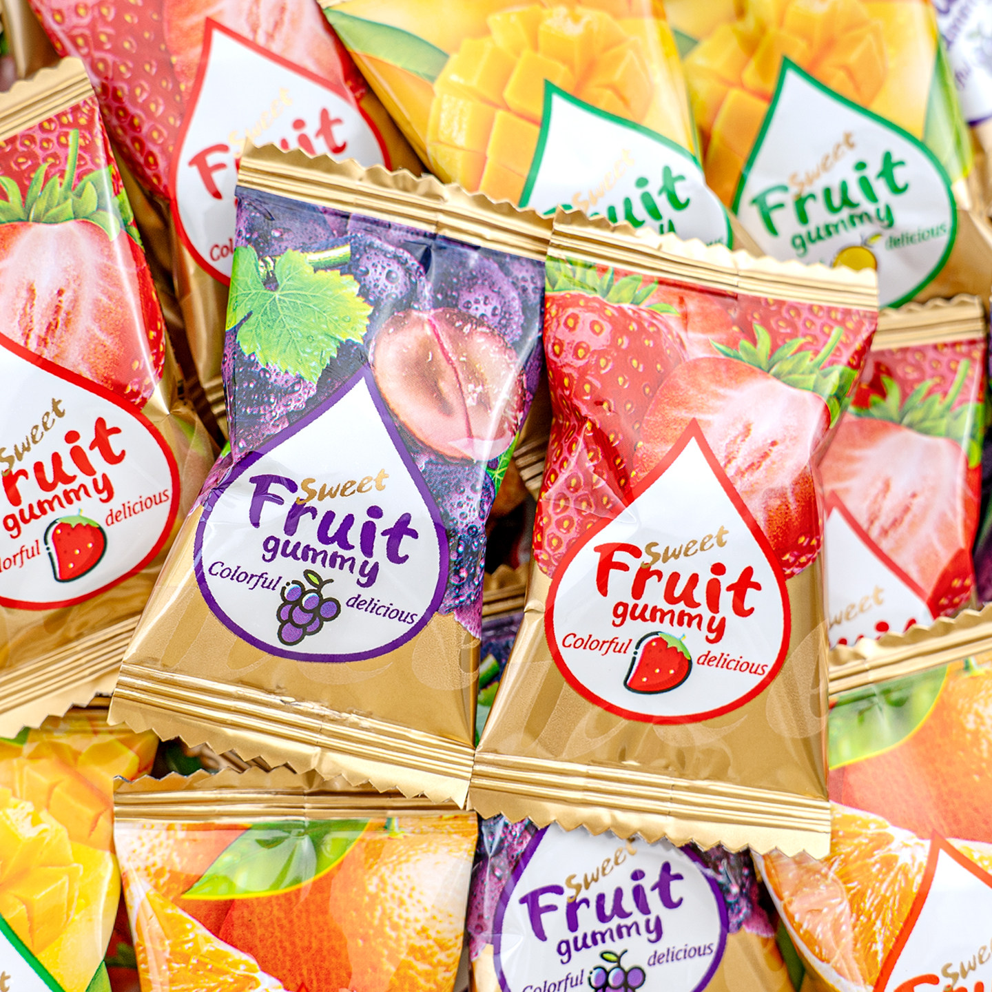 夏目友人 新款彩色水果软糖混合装多口味小包装结婚过节糖果零食