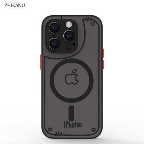 适用于苹果16趣味肤感磁吸手机壳