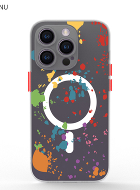 智卡奴 彩色magsafe肤感手机壳适用于iphone15 promax 12mini 13磨砂15苹果xs创意恶搞 12白色x防摔喷溅颜料