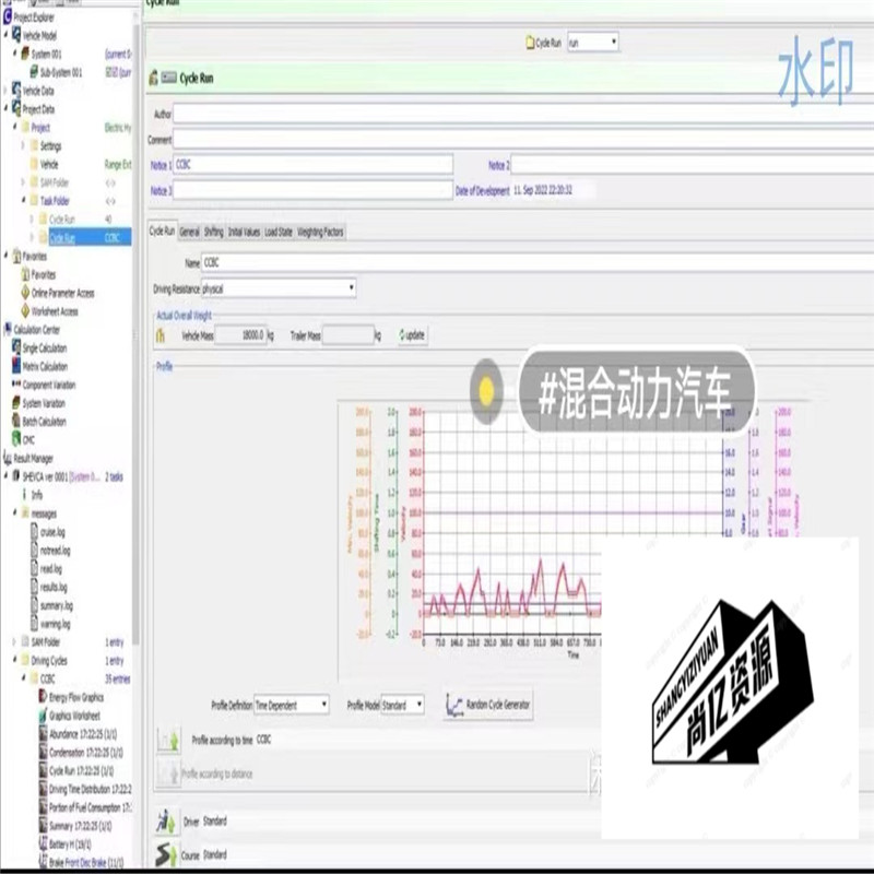 增程式混合动力汽车（串联式混动构型）Cruise整车仿真模型。 商务/设计服务 设计素材/源文件 原图主图