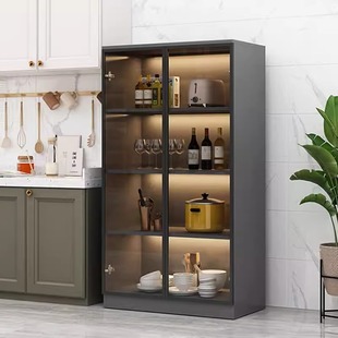 餐边柜现代简约轻奢客厅靠墙玻璃门酒柜多功能置物柜展示柜小酒柜