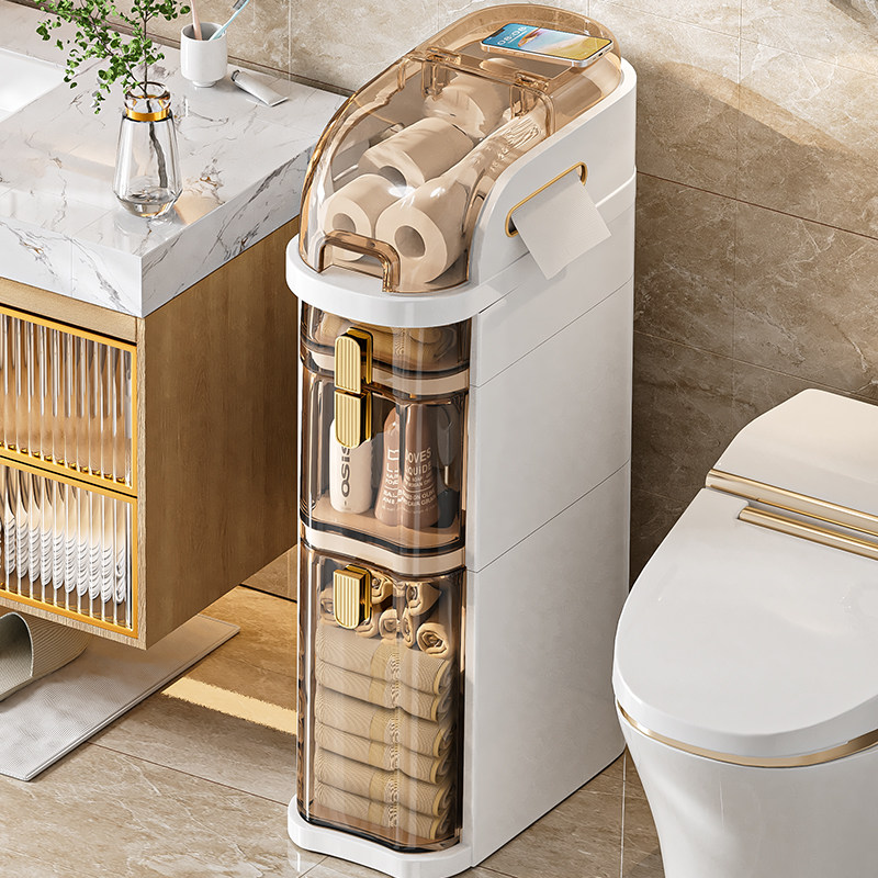 化妆室置物架浴室抽屉式夹缝柜洗手间储物柜厕所马桶侧边窄柜