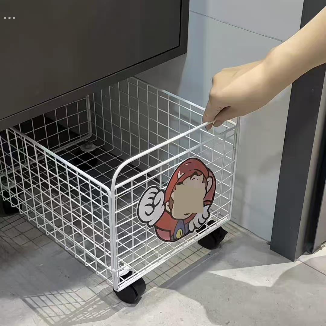 可移动脏衣篮家用洗漱台袜子收纳筐万向滑轮小推车置物架洗衣篮子