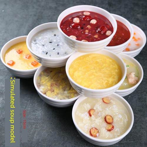 彷真粥模型展示假菜食物树脂工艺品八宝粥科普营养指导排骨汤道具