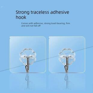 透明挂钩超强粘力厨房宿舍卫生间门后墙面壁上自粘贴式免打孔粘钩