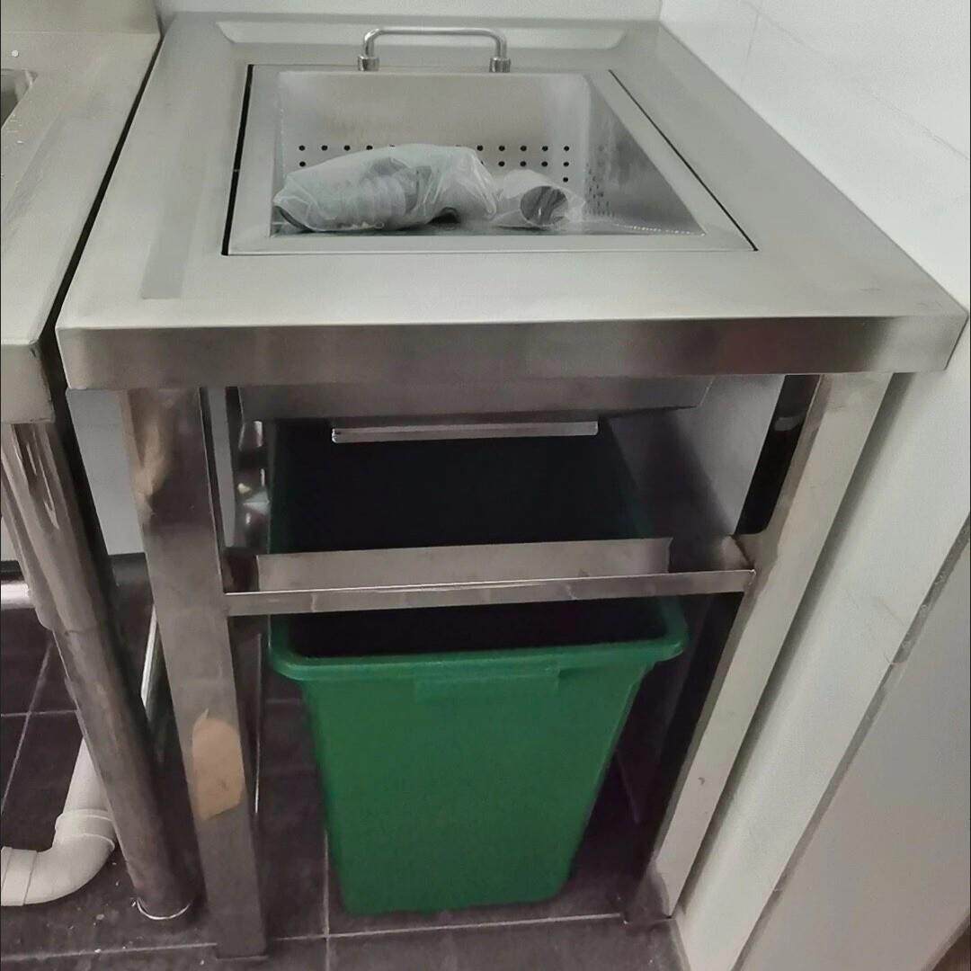 饭店专用残渣泔水台收残台干湿分离残食台食堂不锈钢油渣过滤餐桌