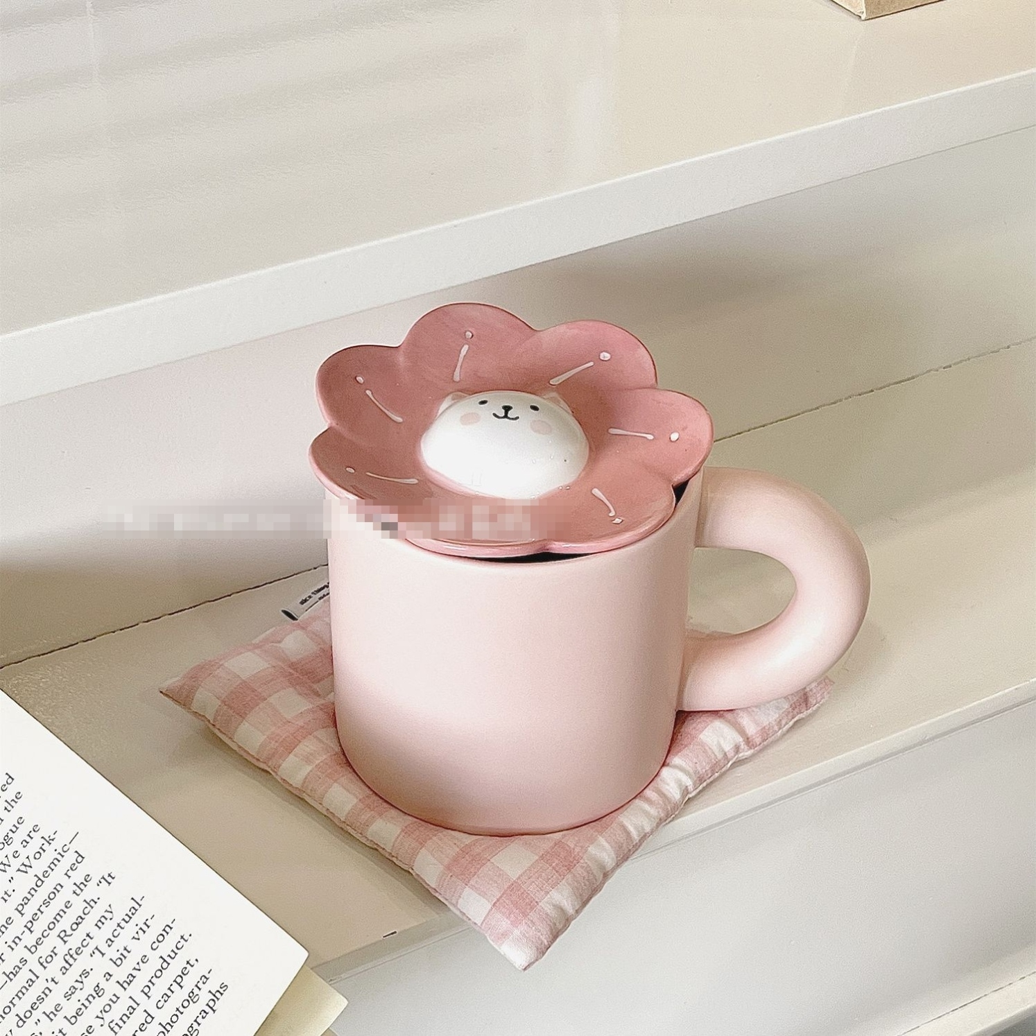 创意可爱猫狗盖子水杯配件单卖马克杯杯盖立体通用卡通防尘盖陶瓷