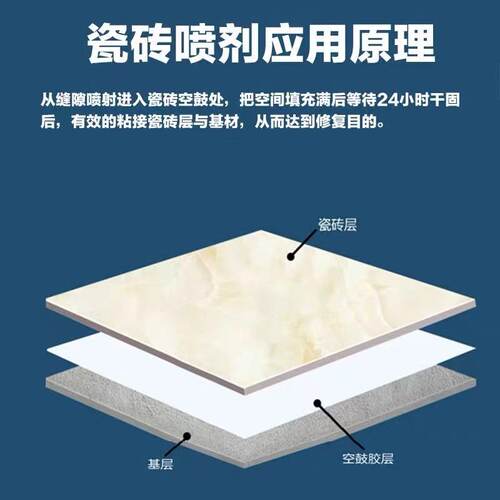 小福妮百货瓷砖空鼓剂自喷型粘胶大理石脱落起翘松动专用修补粘i.