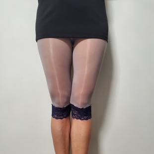 性感显瘦百搭安全裤 女开裆蕾丝边打底平角裤 5D油光丝袜五分裤 大码