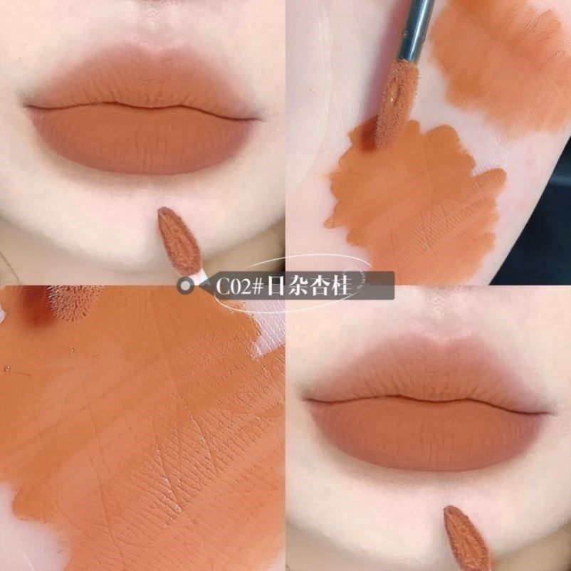 肉桂奶茶哑光唇釉不掉色不沾杯杏仁脏橘色系口红显白自然枫叶秋款
