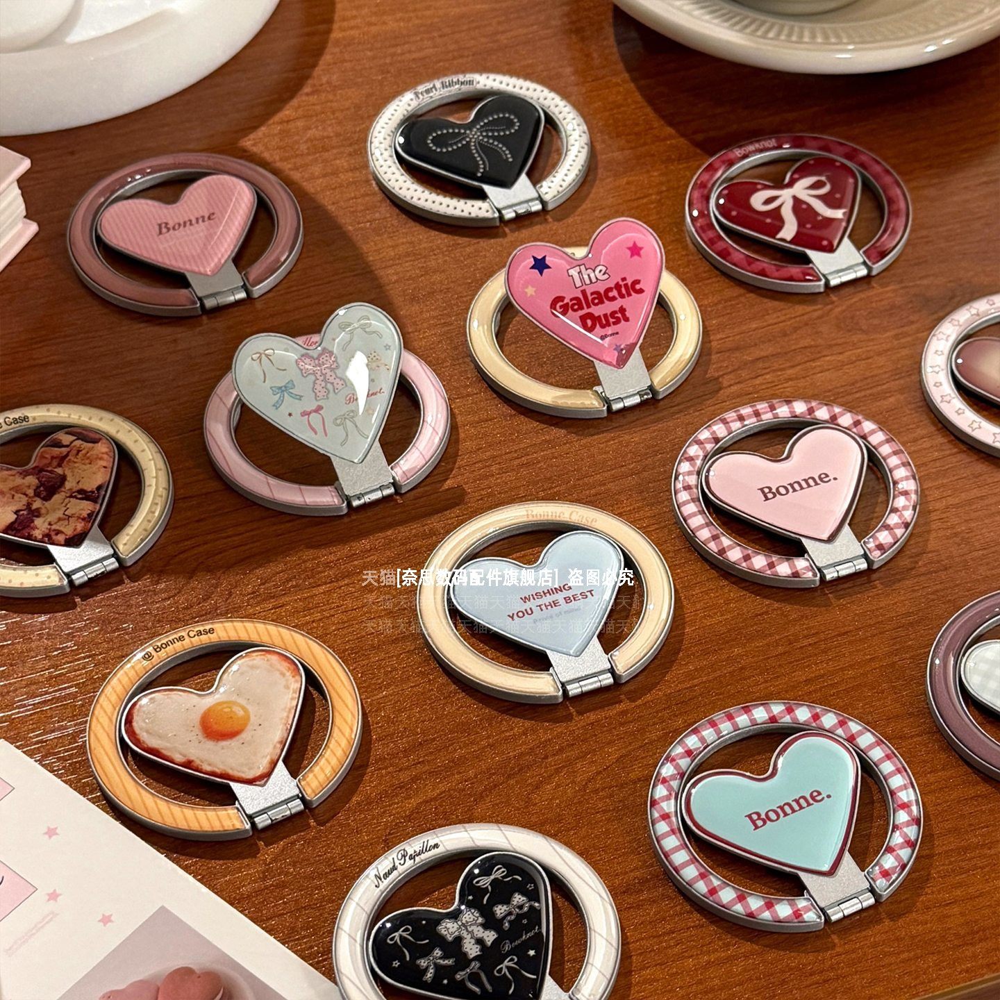 韩国ins风磁吸款手机支架可折叠隐形时尚爱心背贴MagSafe吸