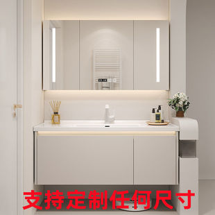 定制陶瓷一体盆浴室柜76厘米86厘米106CM116CM洗漱台洗手盆卫浴柜