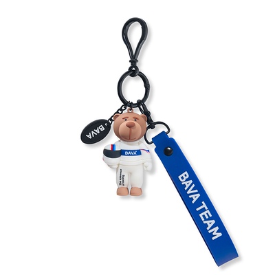 原厂正品bava熊联名款钥匙扣挂件钥匙链挂饰钥匙圈挂件热血车手