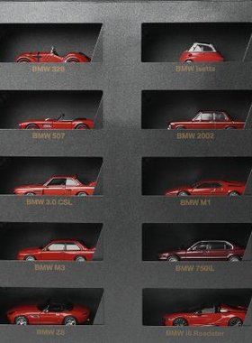 宝马原厂正品1:64红色敞篷车老爷车跑车车模套装收藏BMW新年限定