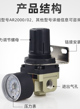 BLCH百灵气动减压阀AR2000-023000-4000-045000-101000-M5调压阀