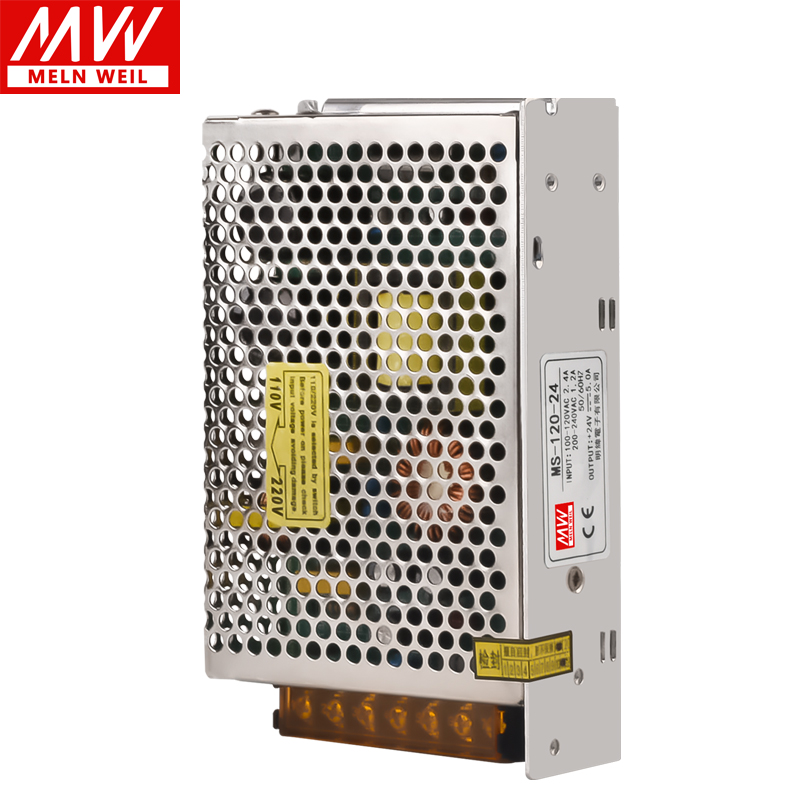 明纬120W开关电源MS-120-24V5A小体积12V10A/220转DC5V15V48V变压