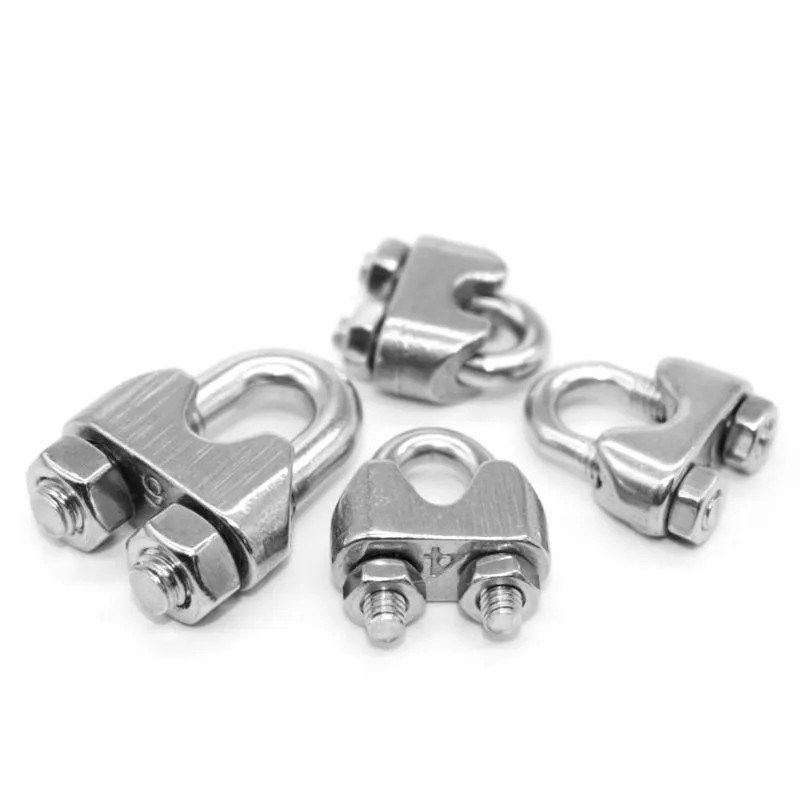 304不锈钢钢丝绳夹头卡q头U型夹钢丝线夹U形固定锁头卡扣m2m4m6m8