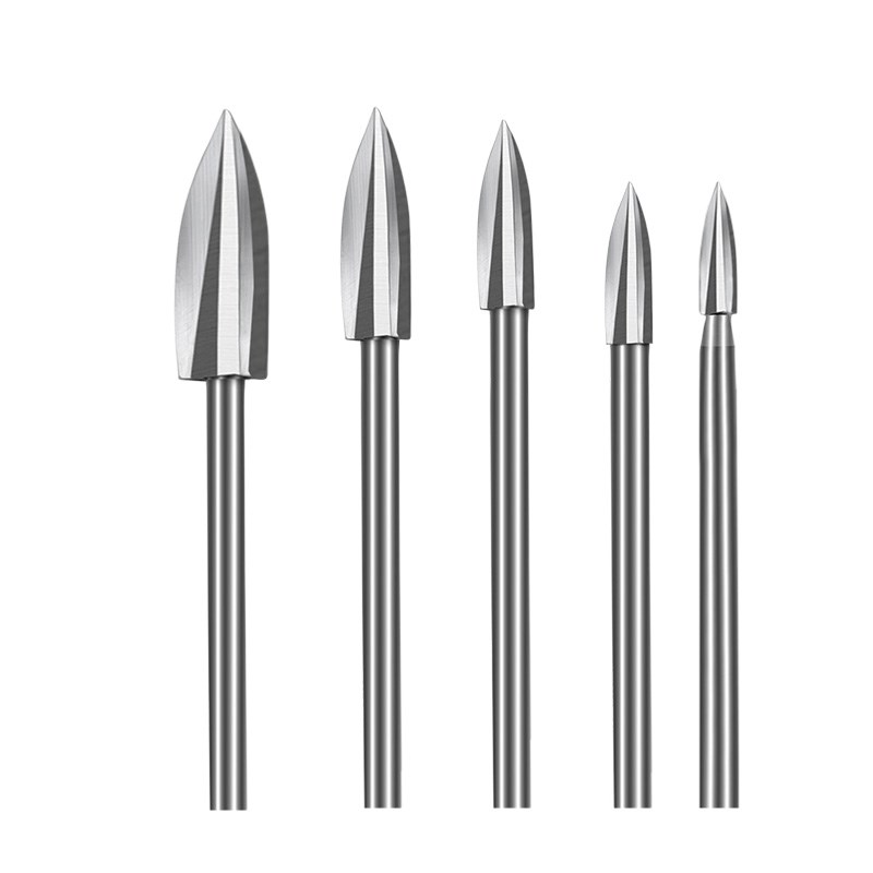 5pc雕刻刀套装 电动木工铣刀钻头 家具茶桌木雕根雕打磨抛光工具