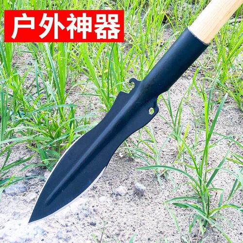 矛头户外挖野菜尖铲子锰钢加厚祖鲁枪红缨枪赶海工具挖蛤蜊蛏子锹