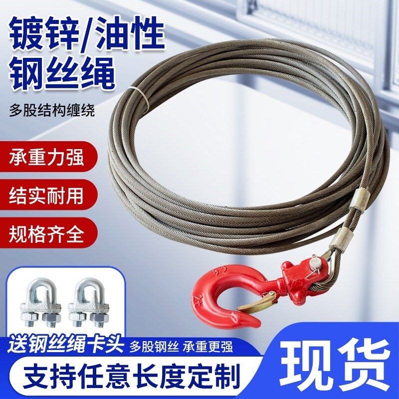 钢丝绳微型电动吊车提升机家用小吊机卷扬机专用钢芯安全防旋转图片