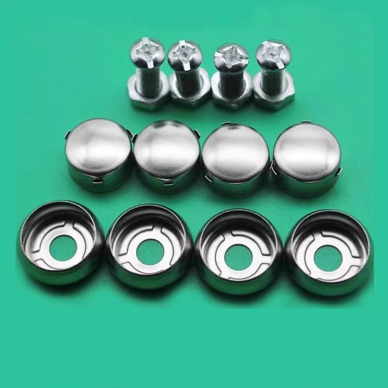 车牌固定螺母牌照框安装螺钉车牌防盗卡扣不锈钢螺栓帽螺盖