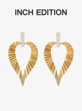 INCH EDITION内心独白爱心波浪纹耳环轻奢高级感小众新款耳钉