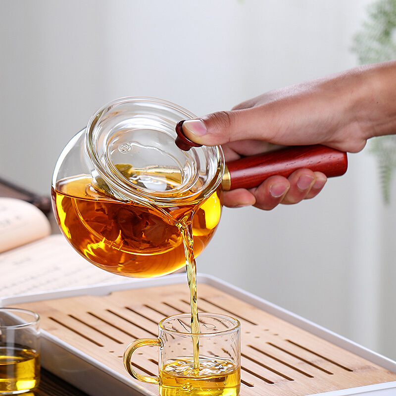 侧把茶壶玻璃煮茶壶单壶耐高温家用泡茶壶功夫茶具电陶炉茶壶套装