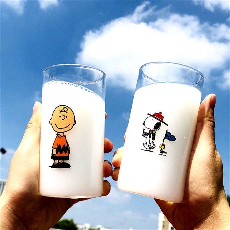 可爱玻璃杯子喝水杯家用茶杯具套装客厅喝水饮料创意