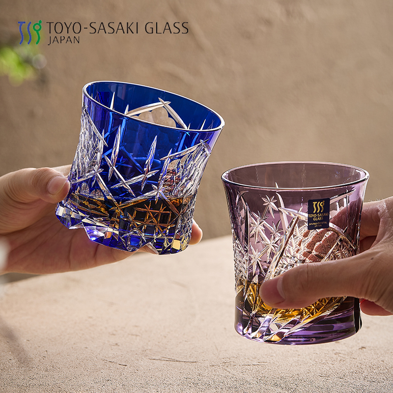 江户切子轻奢酒杯无铅水晶玻璃