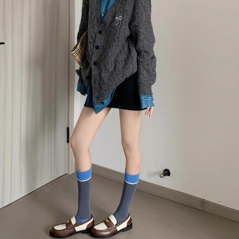 ins小腿袜子女日系学院风中筒袜