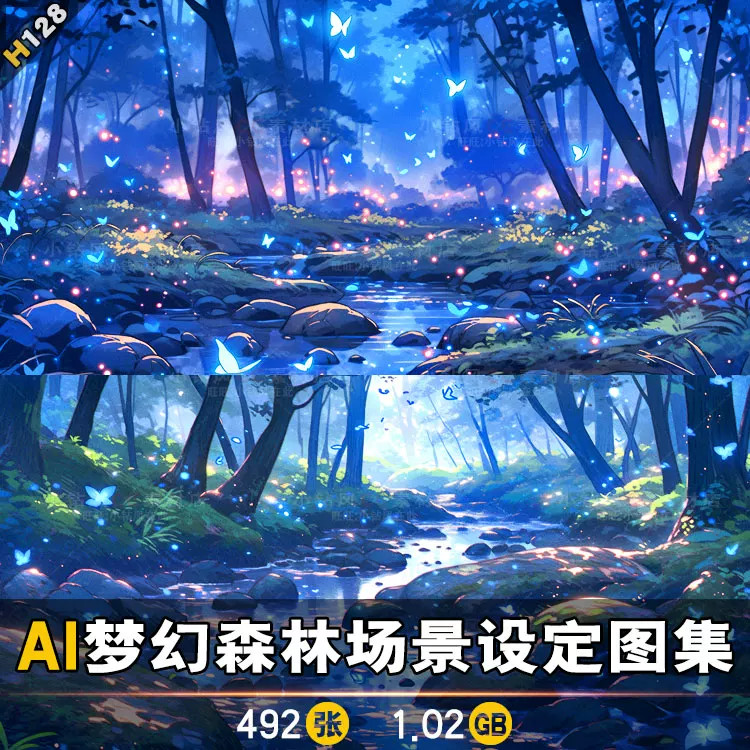 梦幻森林场景素材 小说视频背景壁纸AI插画图集 动画游戏场景设定