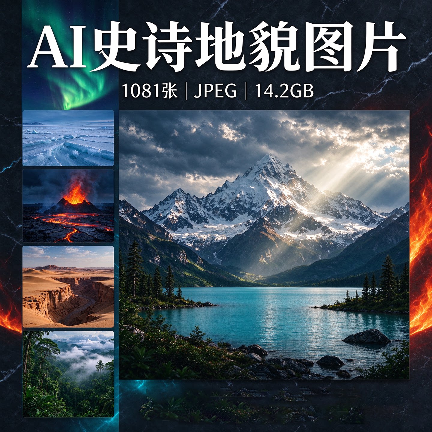 AI史诗地貌 可商用 高清壁纸图片素材 视频封面背景 推文抖音素材