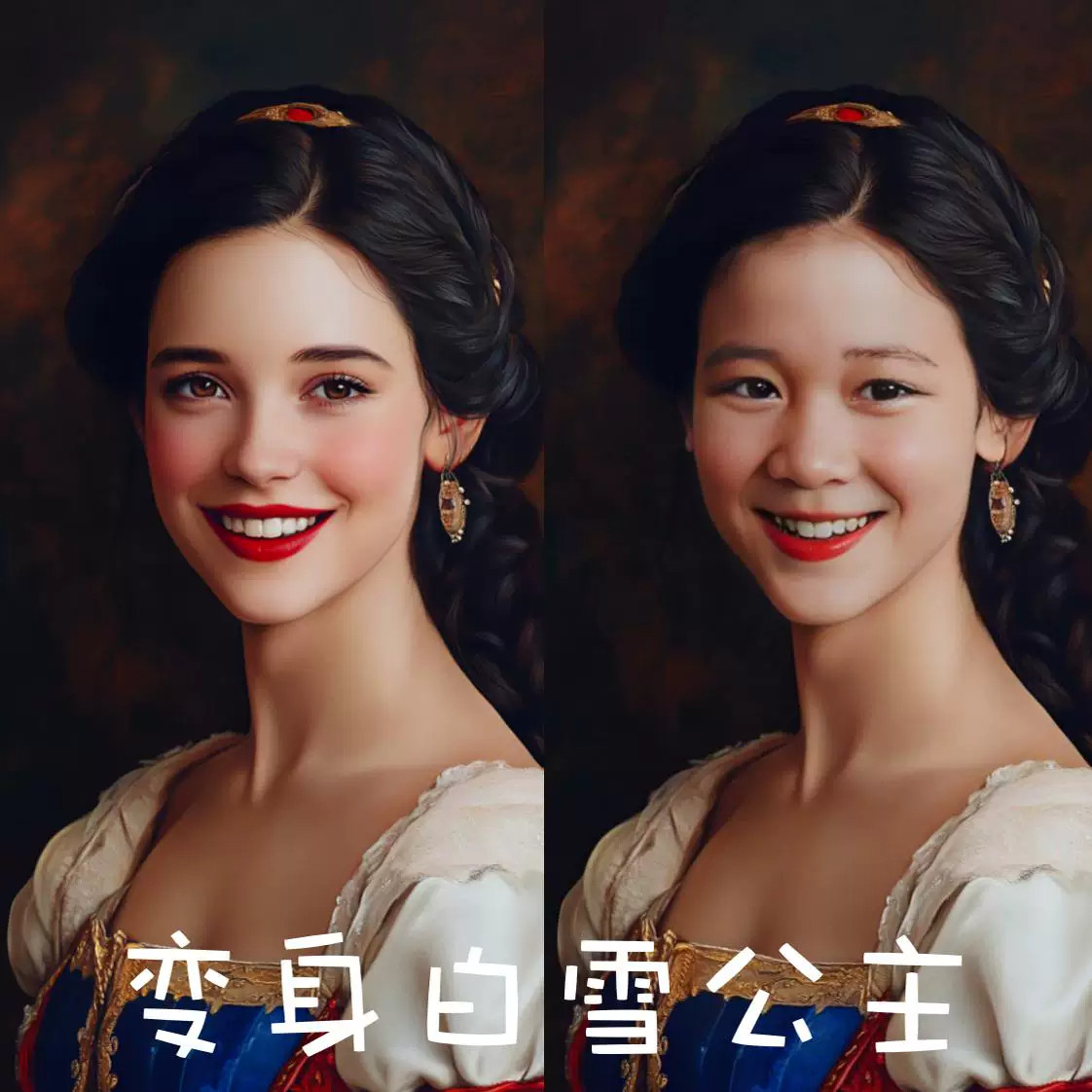 AI人脸特效照片图片证件照、写真、偶像合影、奥特曼、迪士尼公主