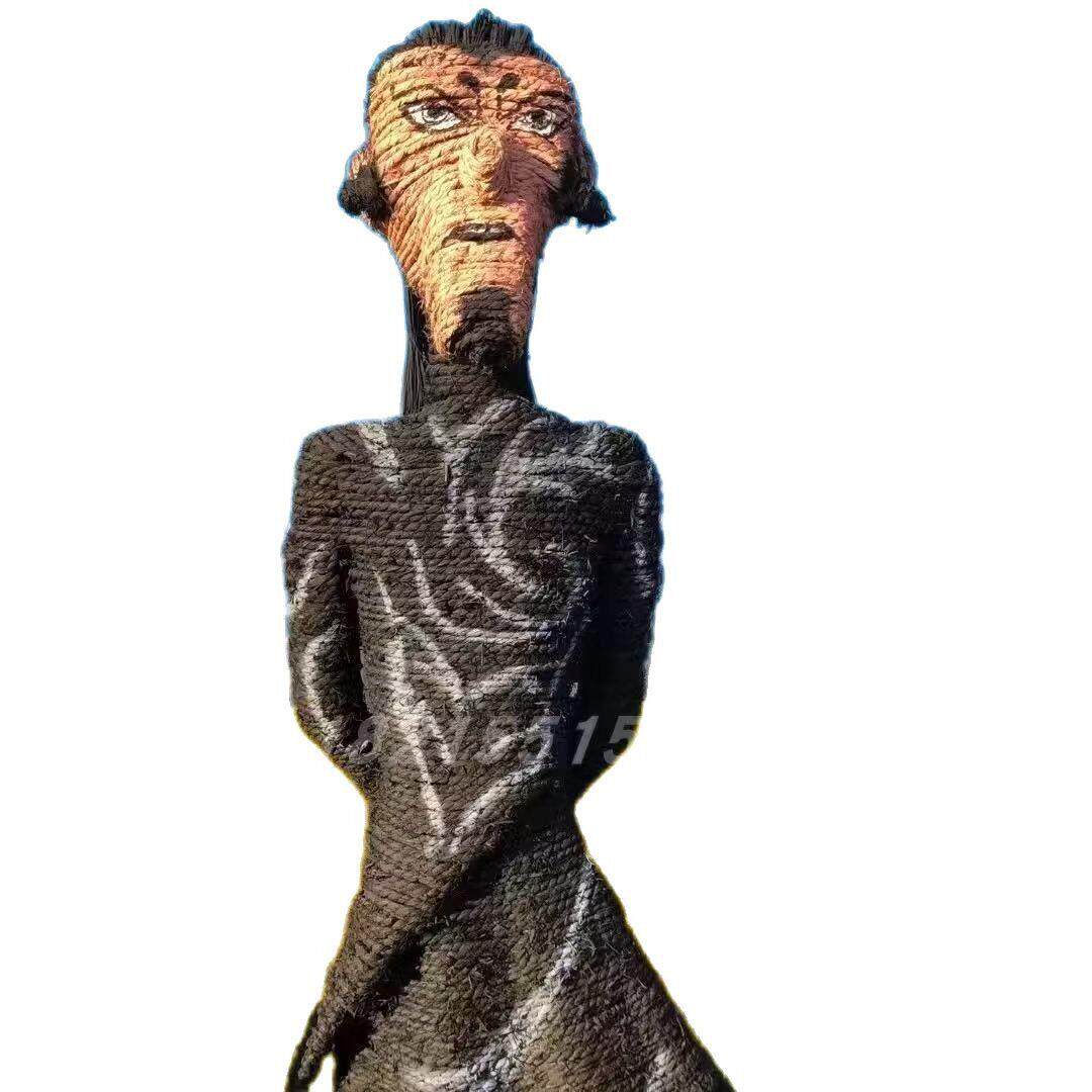 哪吒系列人物申公豹稻草人工艺品稻草草编艺术草仿真雕塑工艺品编