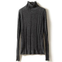 Cashmere 100% - 60 count fine-spun semi-high-neck pure cashmere sweater for women, thin and fitted knitted sweater base layer thumbnail 5
