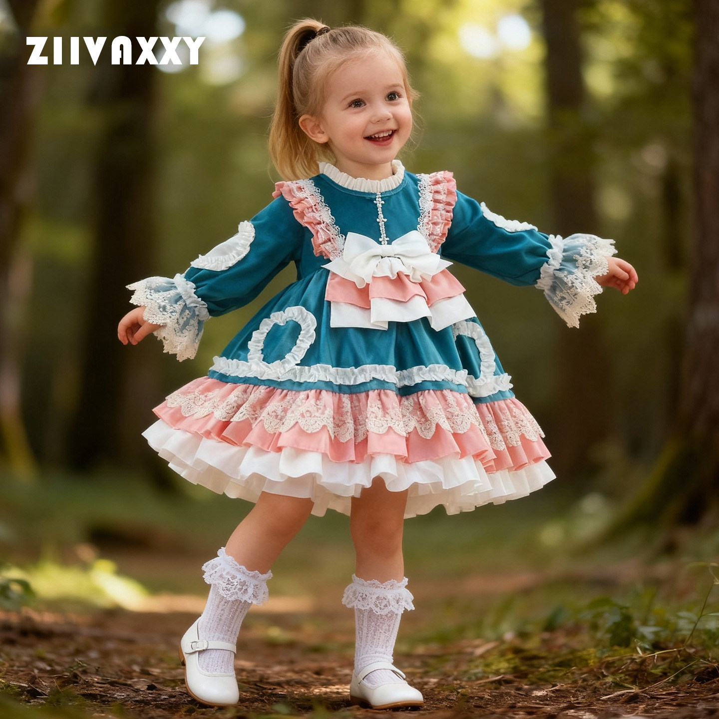 枝芽童装特价春秋新款小女童洛丽塔连衣裙女宝宝洋气lolita公主裙