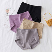 头 胖mm加打防磨腿纯色青年裤 2条纯棉中高腰三角内裤 包臀无痕大码
