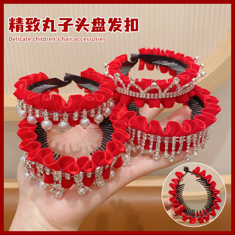 新年头饰儿童丸子头盘发扣