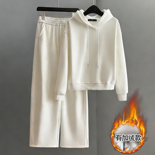 高级感气质拉链连帽卫衣直筒裤 女秋冬新款 两件套 套装 休闲运动时尚
