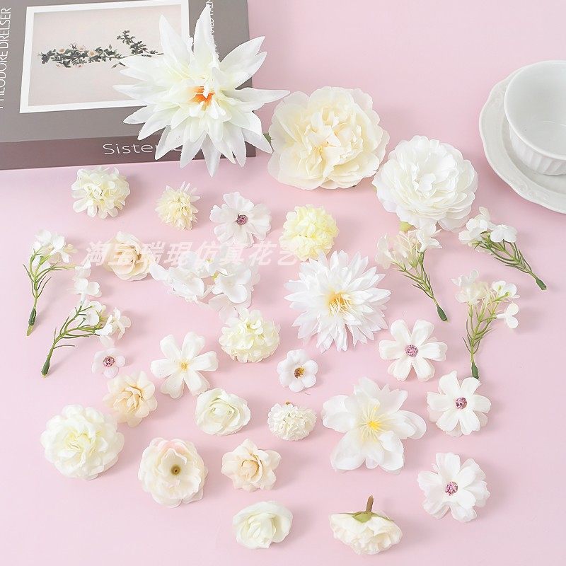 白色系仿真花花朵材料包假花学士帽diy手作配件汉服簪花头饰材料,家居饰品,仿真花/假花,淘宝优惠券,粉丝福利购,淘宝优惠卷