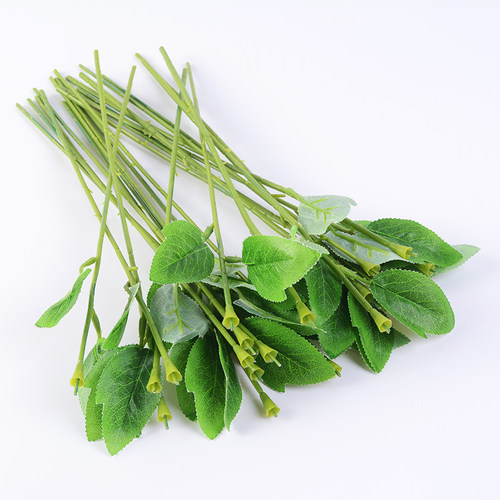 塑料带叶纸包绿铁丝花杆插花包花