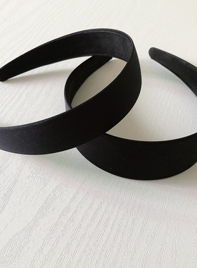 DIY手工制作材料发饰头箍 韩版包布贴布全包发箍黑色简约风装饰品