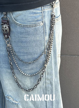 CAIMOU十字三层裤链配饰男女朋克嘻哈街舞牛仔腰链裤链裤子亚文化