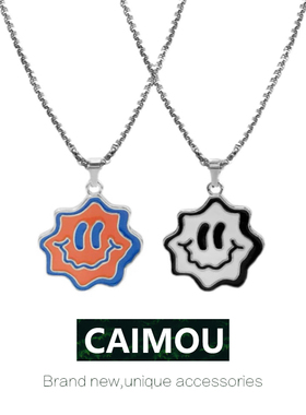 嘻哈风小众设计感配饰笑脸项链