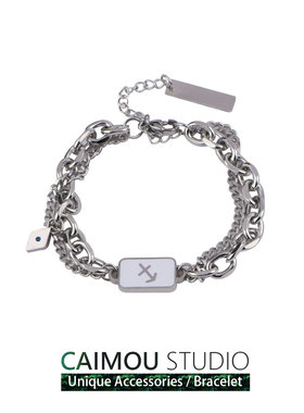 新款双层叠戴棱形手链小众个性