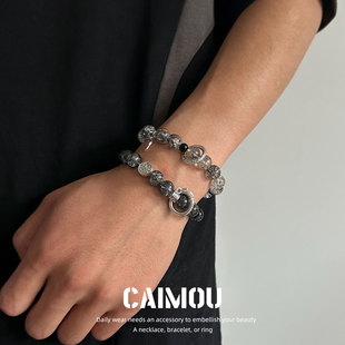 墨川古风琉璃新中式冰裂串珠手链男潮小众高级感情侣手环手串珠女