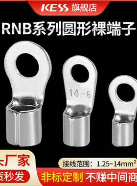 国标紫铜焊接RNB铜线鼻子O型冷压接线端子2/3.5/5.5/14/22-4/6/8