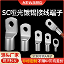 国标SC窥口铜鼻子哑光镀锡加厚线鼻冷压接线端子纯铜6.5 240平方