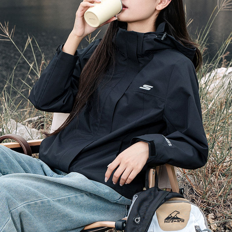 斯凯奇正品外套女士2025新款黑色冲锋运动上衣户外防风休闲夹克衫,运动服/休闲服装,运动茄克/外套,淘宝优惠券,粉丝福利购,淘宝优惠卷