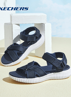 斯凯奇男鞋凉鞋春夏新款外穿沙滩鞋魔术贴休闲运动鞋凉拖鞋51722